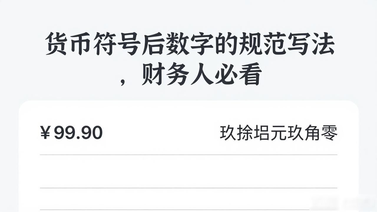 货币符号后数字的规范写法，财务人必看