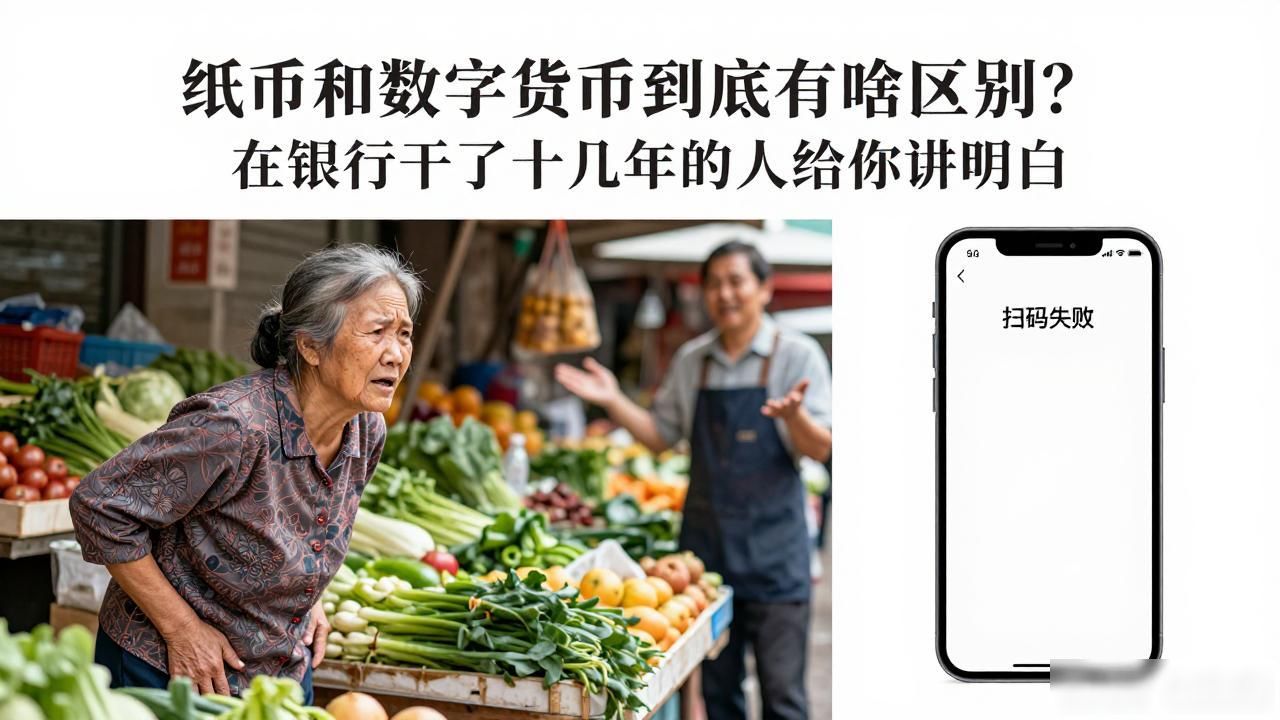 纸币和数字货币到底有啥区别？在银行干了十几年的人给你讲明白