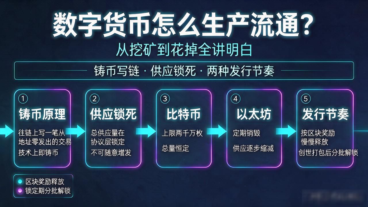 数字货币怎么生产流通？从挖矿到花掉全讲明白