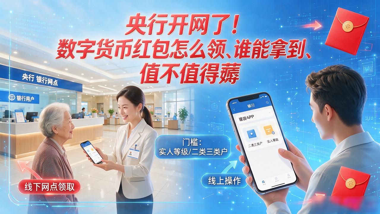 央行开网了！数字货币红包怎么领、谁能拿到、值不值得薅