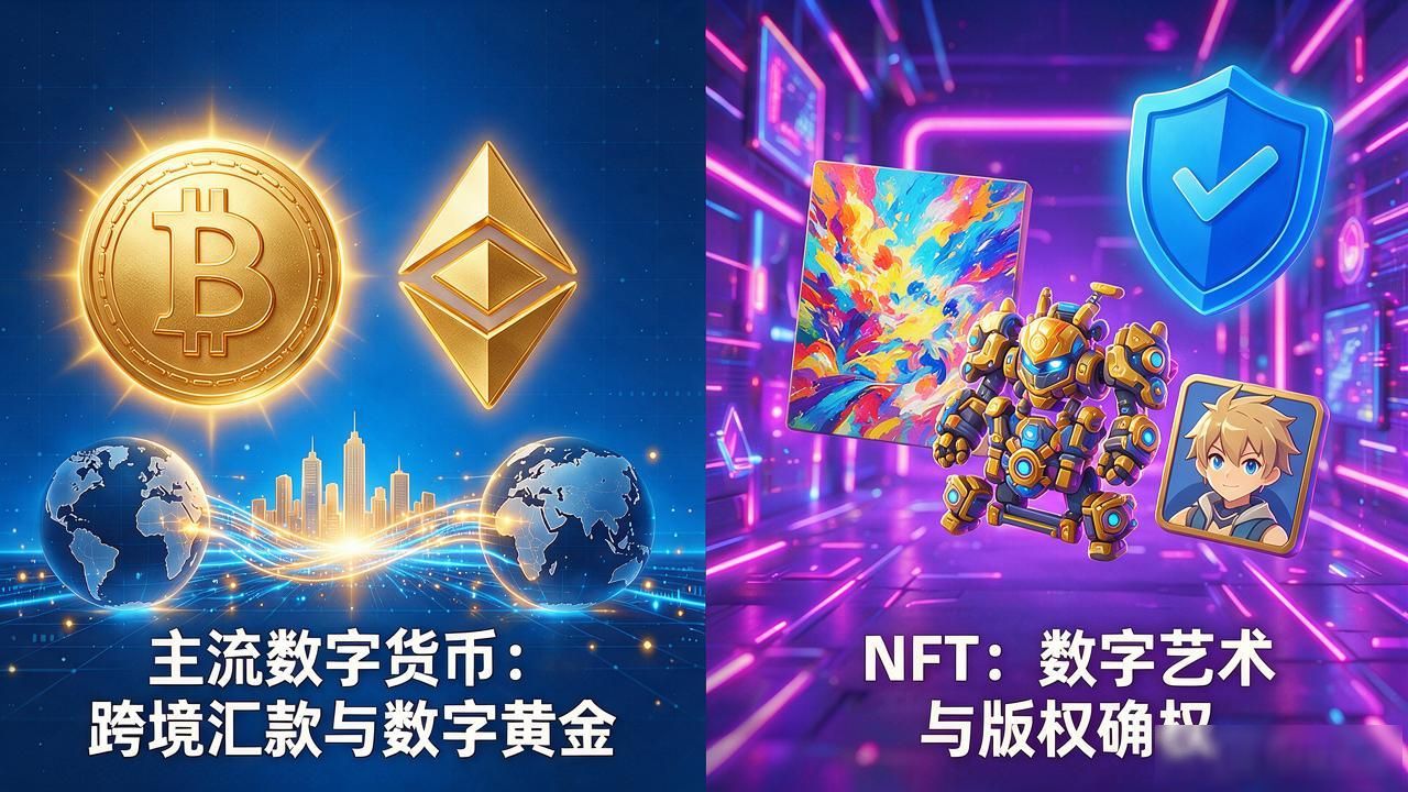 NFT算不算主要数字货币？跟BTC、ETH这些主流币有啥不同