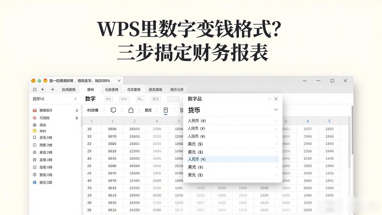 WPS设置货币符号格式_WPS表格快速添加千分位符技巧_wps word数字改成货币格式