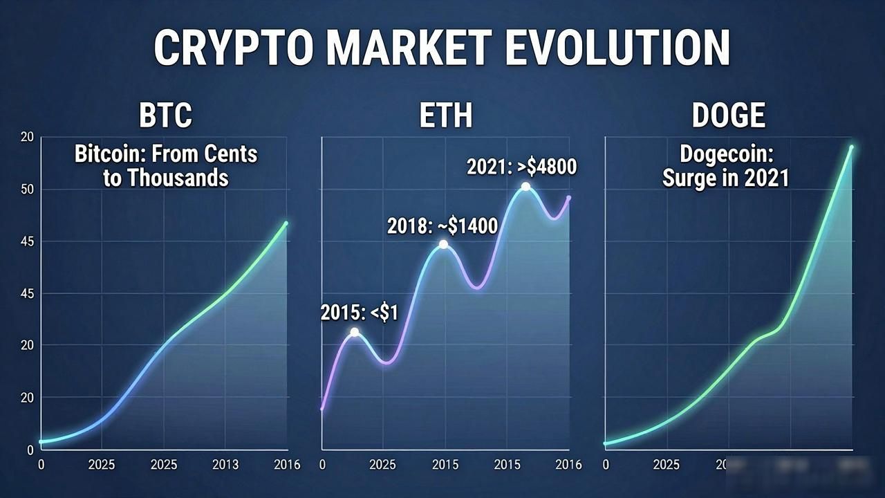 比特币几分钱起家？历代数字货币价格变迁全记录
