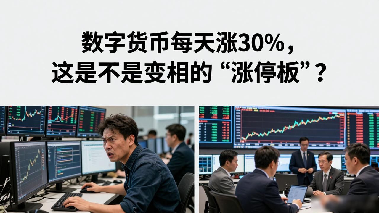 数字货币每天涨30%，这是不是变相的“涨停板”？
