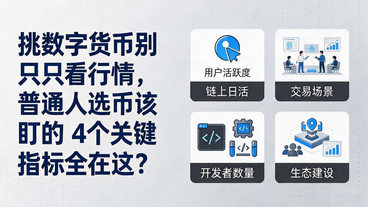 挑数字货币别只看行情，普通人选币该盯的4个关键指标全在这