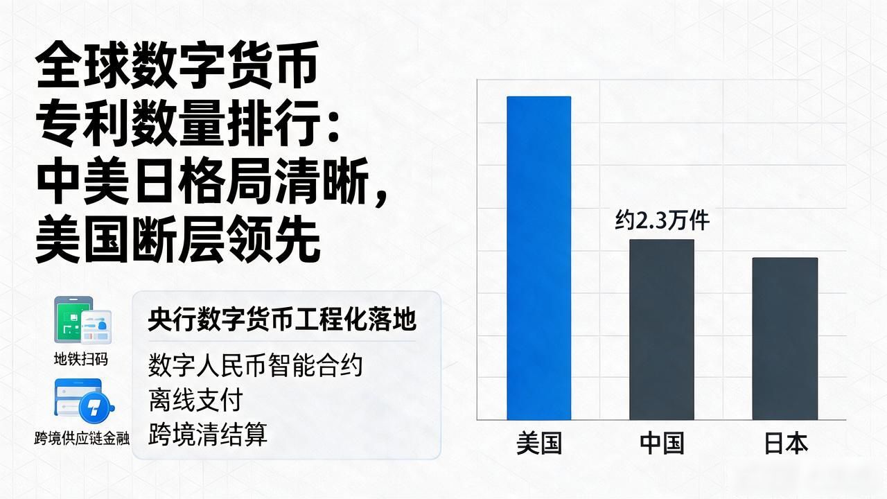 全球数字货币专利数量排行：中美日格局清晰，美国断层领先