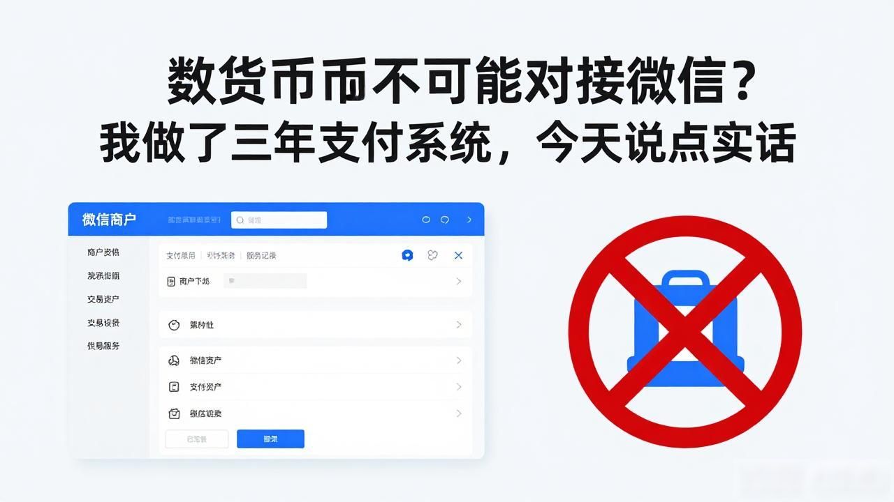 数字货币能不能对接微信？我做了三年支付系统，今天说点实话